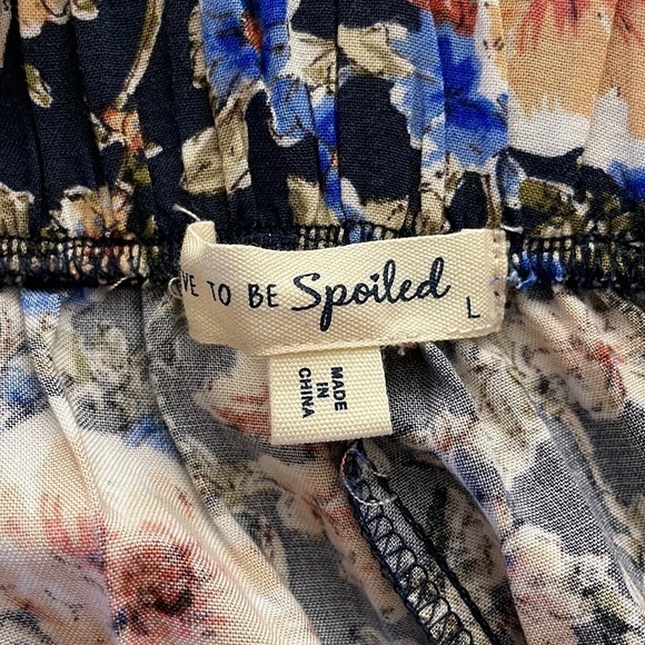 Live To Be Spoiled Pants Wide Leg Flare Floral Pull On Bohemian Casual Sz Large - Picture 7 of 10